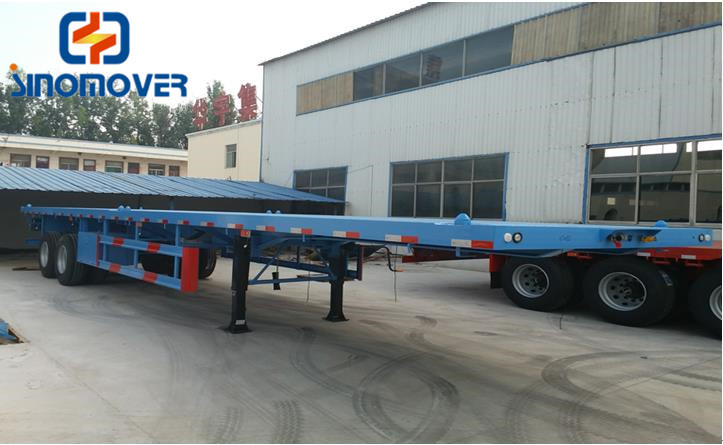 ISO9001 2 Axles Flatbed Semi Trailer Tractor For Container